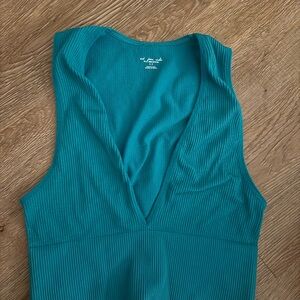 Urban Outfitters Teal Ribbed Top